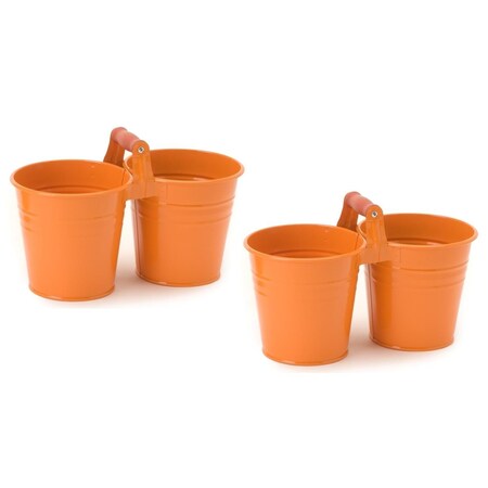 Next2Nature 8122E TA S-2 Enameled Galvanized Double Planter, 2PK NE2437712